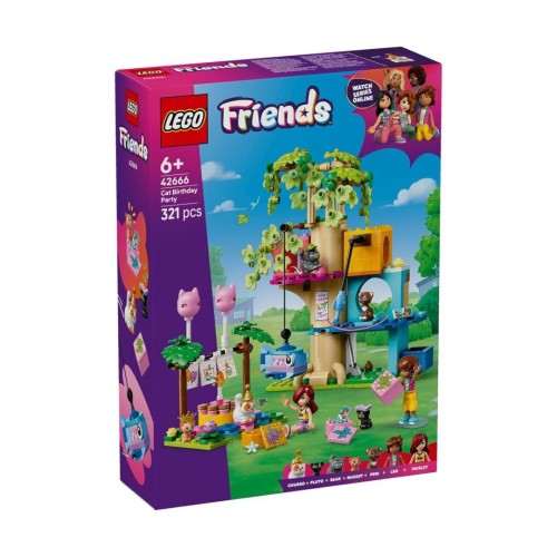 LEGO Friends Cat Birthday Party & Tree House για 6+ Ετών 321τμχ 42666