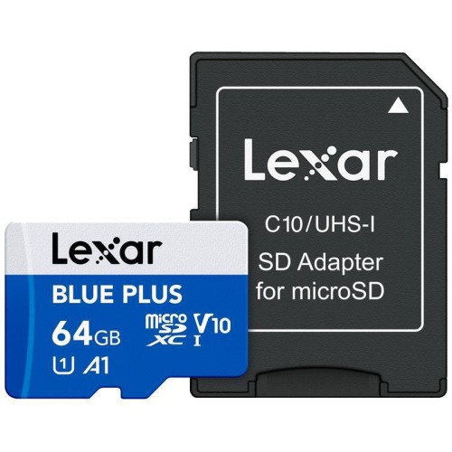 Lexar Plus SDXC 64GB Class 10 UHS-I 100MB/s με αντάπτορα