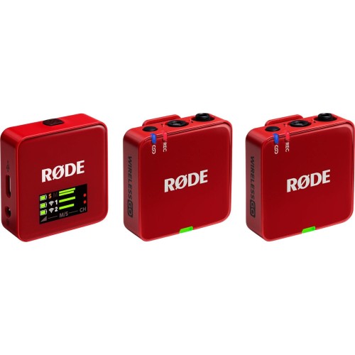 Rode Wireless GO Gen3 Σετ Ασύρματο Πυκνωτικό Μικρόφωνο Πέτου, Clip On Δημοσιογραφικό σε Κόκκινο Χρώμα