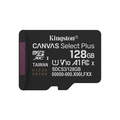 Kingston Canvas Select Plus microSDXC 128GB U1 A1 150MB/s με αντάπτορα