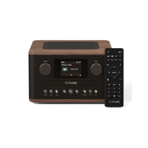 Pure Ηχοσύστημα 1.0 CLASSIC C-D4 Mini με CD Player και Bluetooth Coffe Brown/Walnut