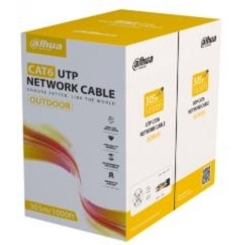 Dahua Direct Attach Copper Cat.6 Καλώδιο Δικτύου Ethernet εξωτερικού χώρου 305m Μαύρο 1τμχ PFM920-6UN