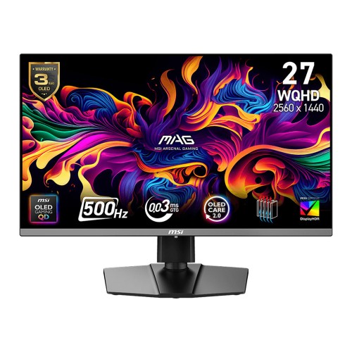 MSI 272QP QD-OLED X50 QD-OLED HDR Gaming Monitor 26.5" QHD 2560x1440 500Hz με Χρόνο Απόκρισης 0.03ms GTG