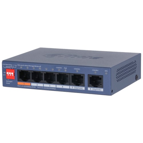 Dahua CS4006-4ET2GT-60 Managed L2 PoE+ Switch με 6 Θύρες Ethernet