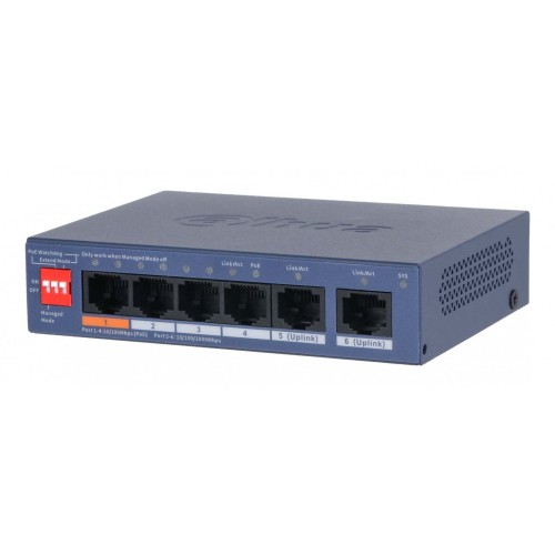 Dahua CS4006-4ET2GT-60 Managed L2 PoE+ Switch με 6 Θύρες Ethernet