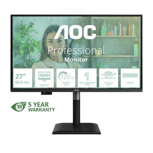 AOC Q27P4U IPS HDR Monitor 27" QHD 2560x1440 με Χρόνο Απόκρισης 4ms GTG