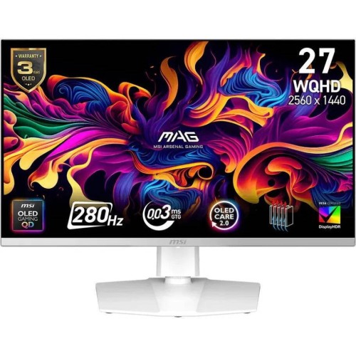 MSI 272QPWDE OLED HDR Gaming Monitor 26.5" QHD 2560x1440 280Hz με Χρόνο Απόκρισης 0.03ms GTG Λευκό