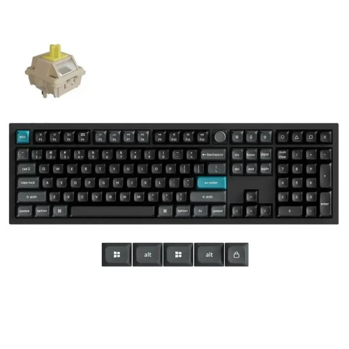 Keychron Q6 Ultra 8K Q6U-M4 Ασύρματο Gaming Μηχανικό Πληκτρολόγιο με Keychron Silk POM Banana διακόπτες και RGB φωτισμό (Αγγλικό US)