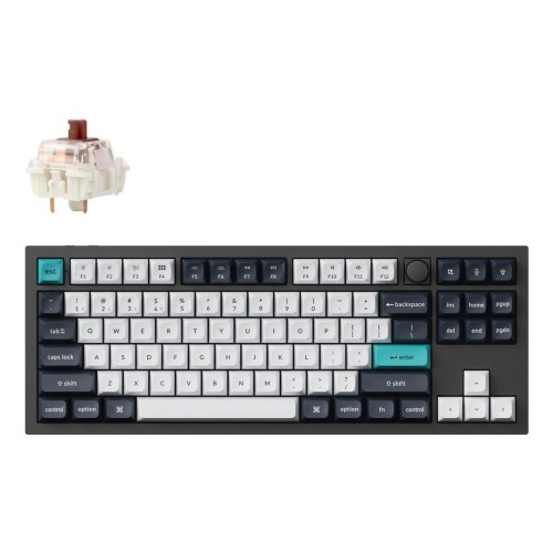 Keychron Q3 Max QMK/VIA Q3M-M3 Ασύρματο Gaming Μηχανικό Πληκτρολόγιο Tenkeyless με Gateron Jupiter Brown διακόπτες και RGB φωτισμό (Αγγλικό US) Carbon Black