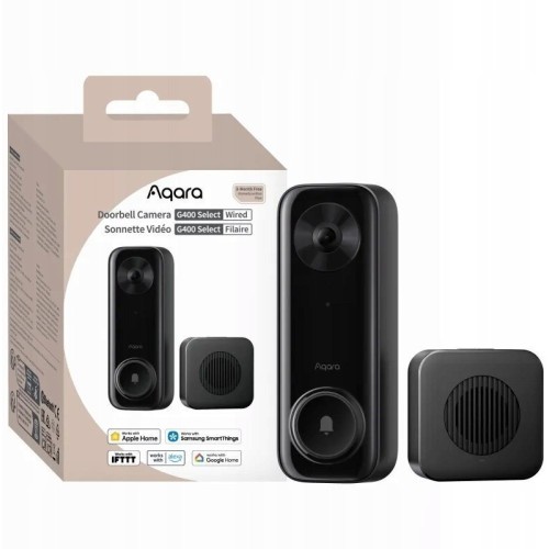 Aqara Σετ Θυροτηλεόρασης Wi-Fi Συμβατό με Alexa, Google Home και Apple HomeKit VDBG400 Μαύρο