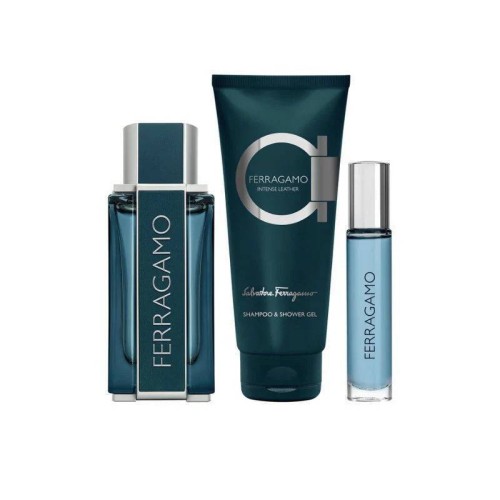 Salvatore Ferragamo Ferragamo Intense Leather Eau De Parfum 100ml + Eau De Parfum 15ml + Shower Gel 100ml