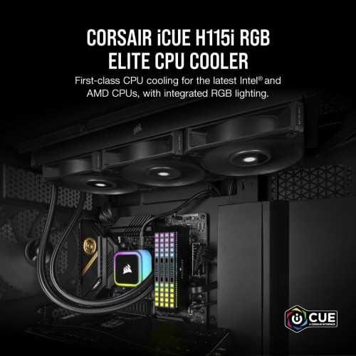 Corsair iCUE H115i RGB Elite Υδρόψυξη Επεξεργαστή Διπλού Ανεμιστήρα 140mm για Socket AM4/AM5/1700/1200/115x