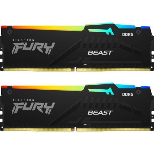 Kingston Fury Beast RGB 32GB DDR5 RAM με 2 Modules (2x16GB) και Ταχύτητα 6000 για Desktop