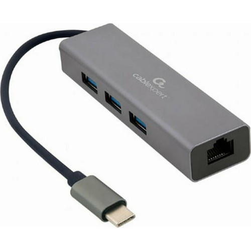 Gembird USB 3.1 Hub 3 Θυρών με σύνδεση USB-C / Ethernet