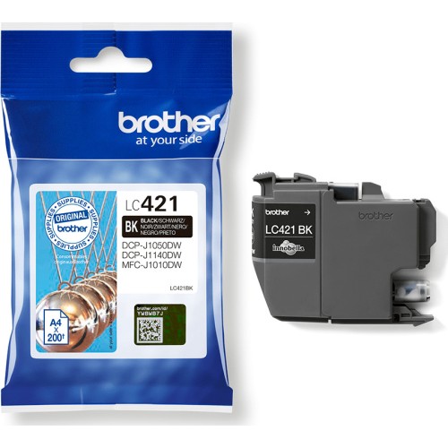Brother LC421 Γνήσιο Μελάνι Εκτυπωτή InkJet Μαύρο (LC-421BK)