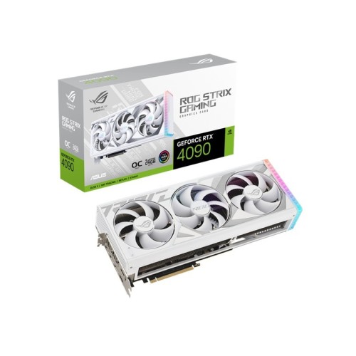 Asus GeForce RTX 4090 24GB GDDR6X ROG Strix White OC Edition Κάρτα Γραφικών