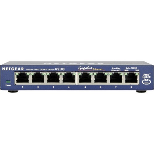 NetGear GS108GE v1 Unmanaged L2 Switch με 8 Θύρες Gigabit (1Gbps) Ethernet
