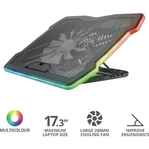 Trust GXT 1126 Aura Cooling Pad για Laptop έως 17.3" με 1 Ανεμιστήρα και Φωτισμό