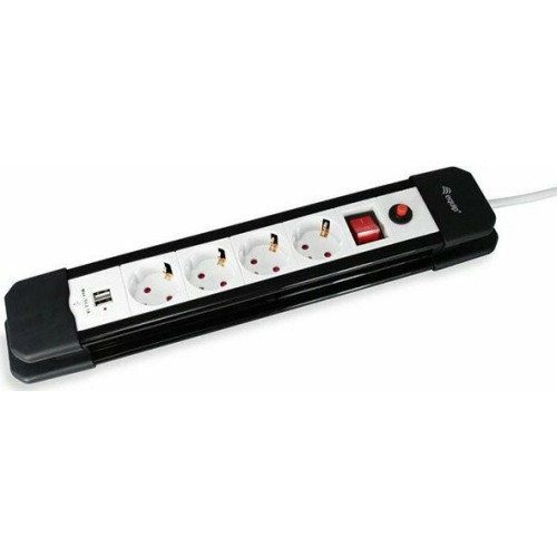 Equip Πολύπριζο 4 Θέσεων με 2 USB-A, Διακόπτη και Καλώδιο 1.5m