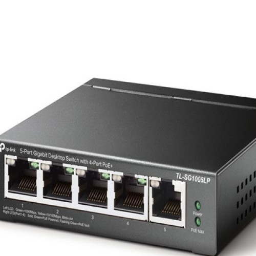 TP-LINK TL-SG1005LP v2 Unmanaged L2 PoE+ Switch με 4 Θύρες Gigabit (1Gbps) Ethernet