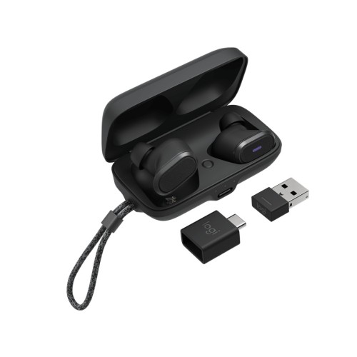 Logitech Earbuds Zone True Wireless Bluetooth Handsfree Ακουστικά με Αντοχή στον Ιδρώτα και Θήκη Φόρτισης Graphite