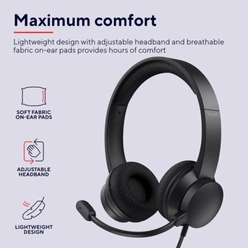 Trust Ayda On Ear Multimedia Ακουστικά με μικρόφωνο και σύνδεση USB-A
