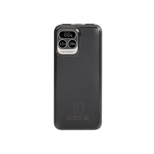 Rivacase Power Bank 10000mAh 20W με 2 Θύρες USB-A και Θύρα USB-C Power Delivery / Quick Charge 3.0 Μαύρο