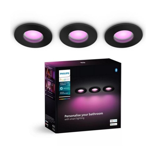 Philips-σετ 3x Led Rgbw Dimmable Φωτιστικό Μπάνιου Hue Xamento 1xgu10/4 2w Ip44