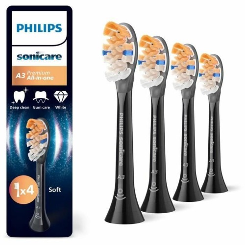 Philips Sonicare A3 Premium All-in-One Ανταλλακτικές Κεφαλές για Ηλεκτρική Οδοντόβουρτσα Black HX9094/88 4τμχ